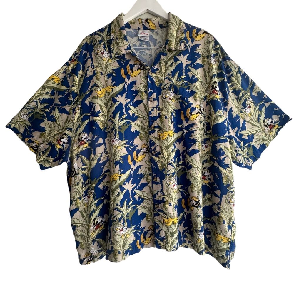Disney | XXL | Mickey Goofy Donald Pluto men's Hawaiian shirt